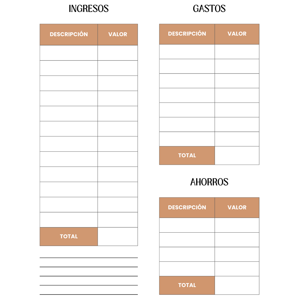 Tabla de finanzas de la Agenda Litigante 2026